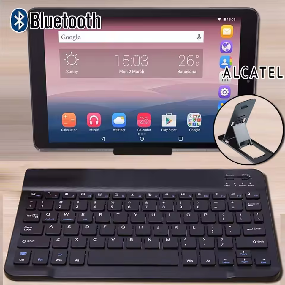 Alcatel Plus 12 is a 4G LTE connected 2-in-1 tablet.